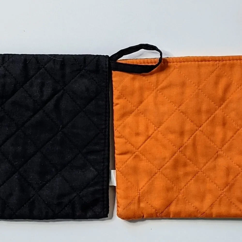 Cotton Halloween Quilted Potholders Set Of Two